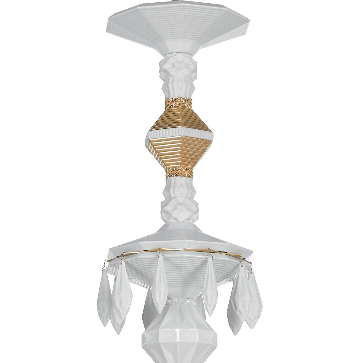 Lladró Chandelier Belle De Nuit 24 Luci Lustro Oro 125x80cm Porcellana