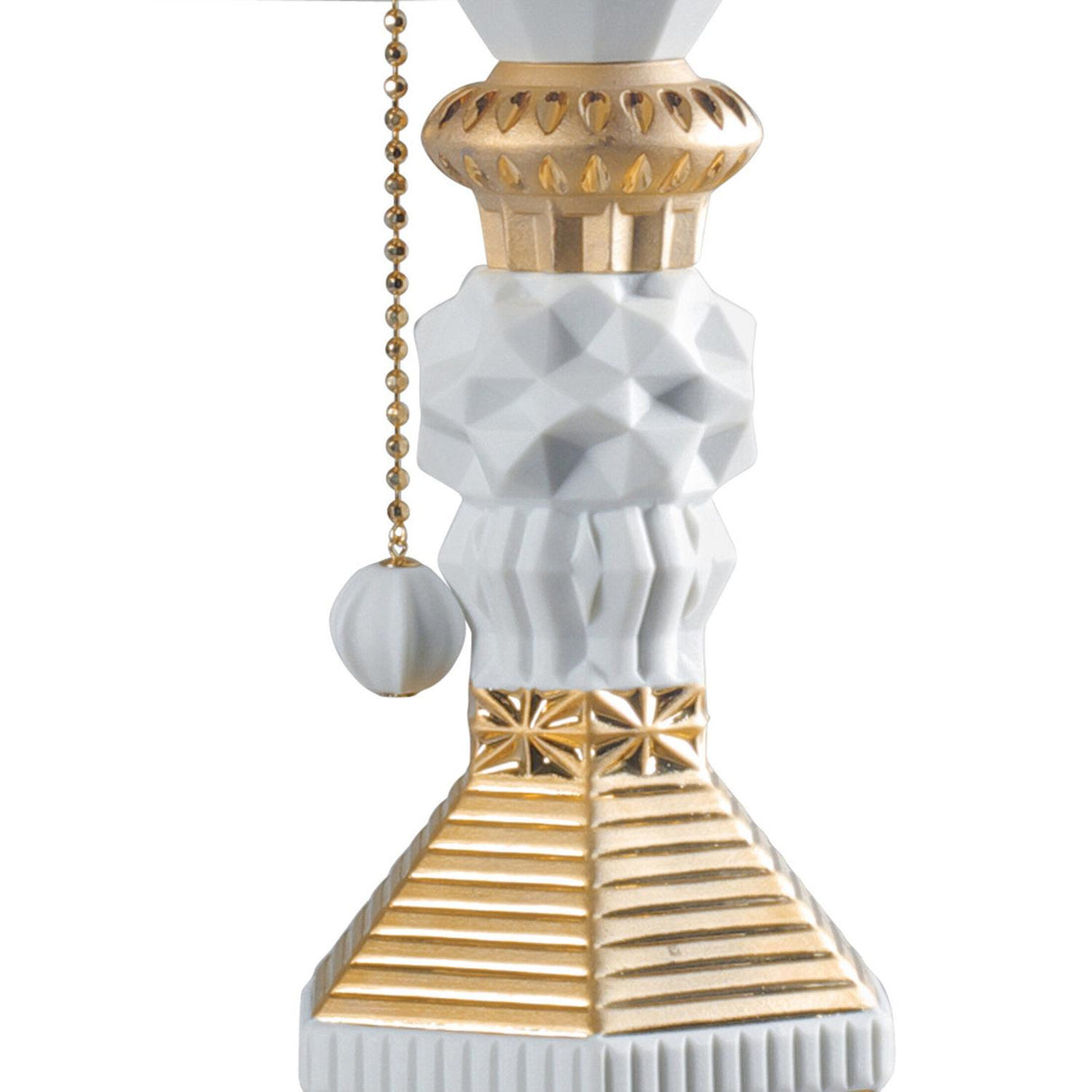 LLADRO' Lampada da Tavolo Belle De Nuit Lustro Oro 57x20cm Porcellana