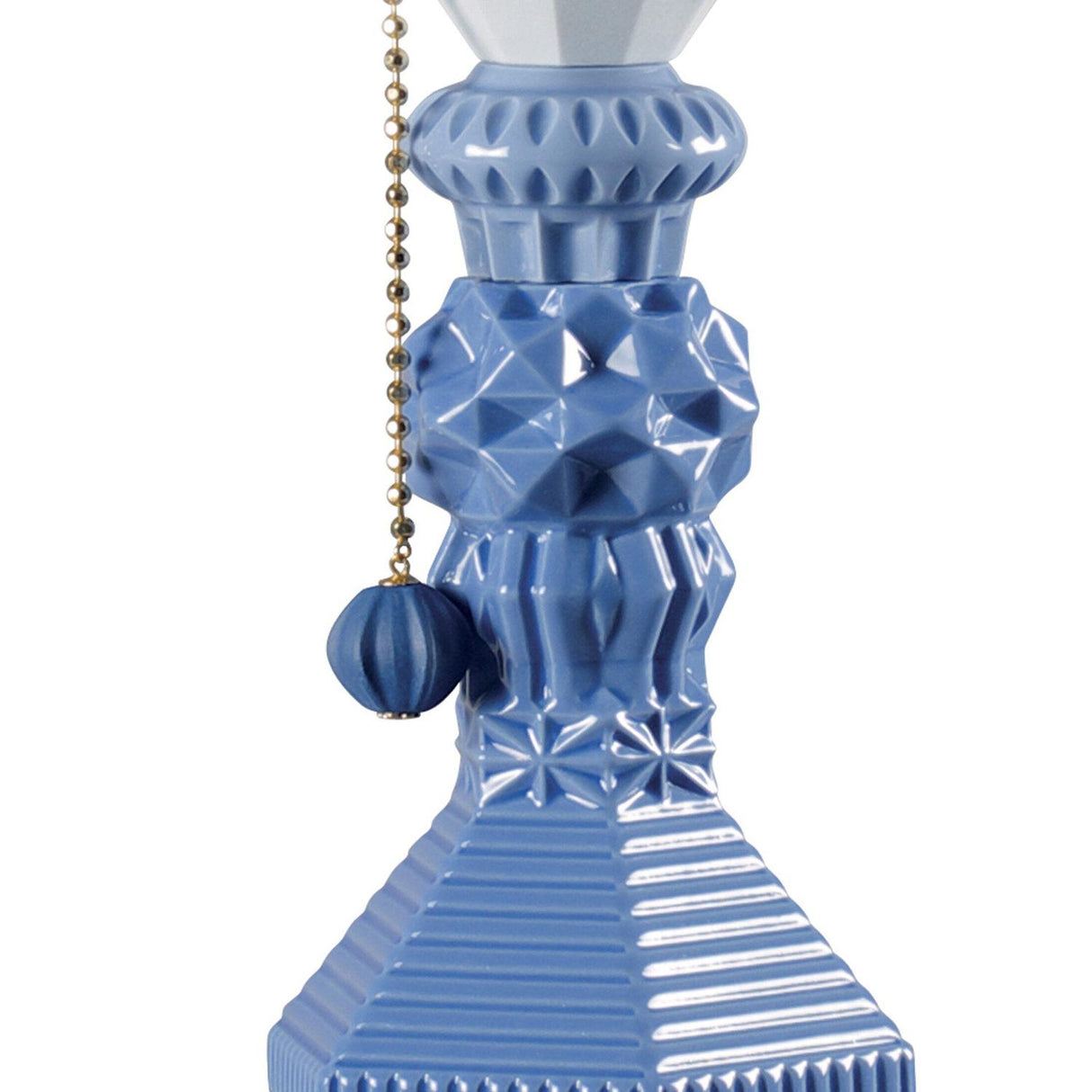 LLADRO' Lampada da Tavolo Belle De Nuit Azzurro 57x20cm Porcellana
