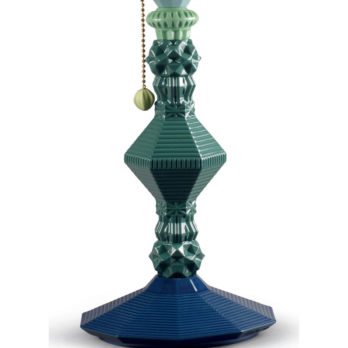 LLADRO' Lampada da Tavolo Belle De Nuit Verde 57x20cm Porcellana