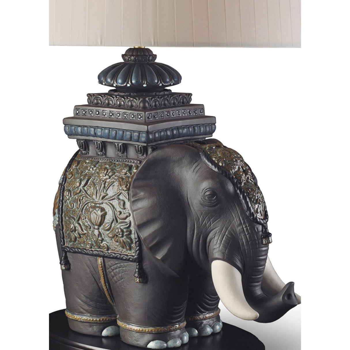 LLADRO' Lampada da Tavolo Elefante di Siam 70x50cm Porcellana