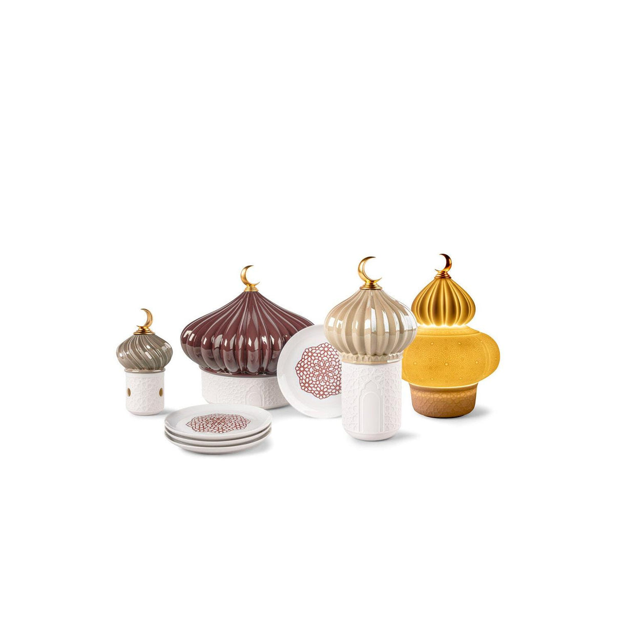 LLADRO' Candela Majestic Nights a Secret Orient Crema 24x13cm Porcellana
