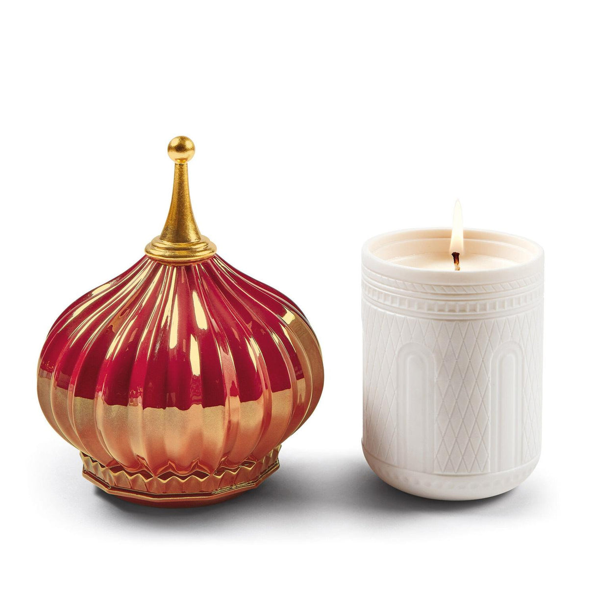 LLADRO' Candela Torre del Nord 1001 Lights Rubino Profumo Night Approaches 26x13cm Porcellana