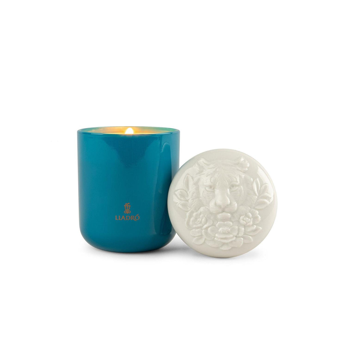 LLADRO' Candela Tigre Chiaro di Luna 12x8cm Porcellana