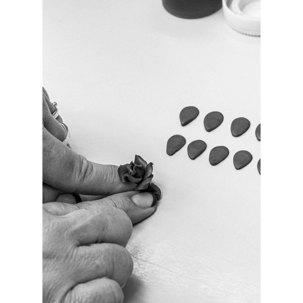 Lladró Life Is Flower Bianco e Nero 18x32cm Porcellana