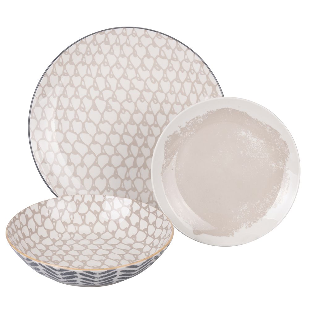 VILLA D'ESTE HOME TIVOLI Soho Servizio Tavola Piatti Set 18 Pezzi Porcellana