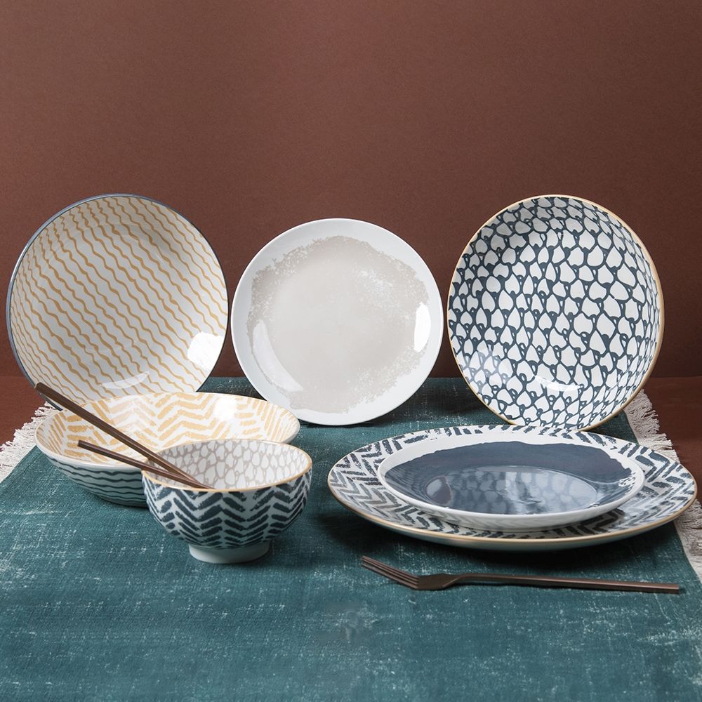VILLA D'ESTE HOME TIVOLI Soho Servizio Tavola Piatti Set 18 Pezzi Porcellana