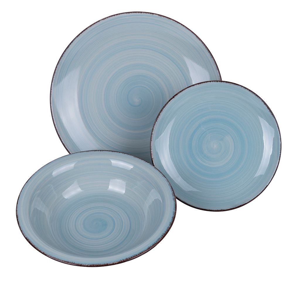 VILLA D'ESTE HOME TIVOLI Baita Acqua Ocean Servizio Tavola Piatti Set 18 Pezzi Gres