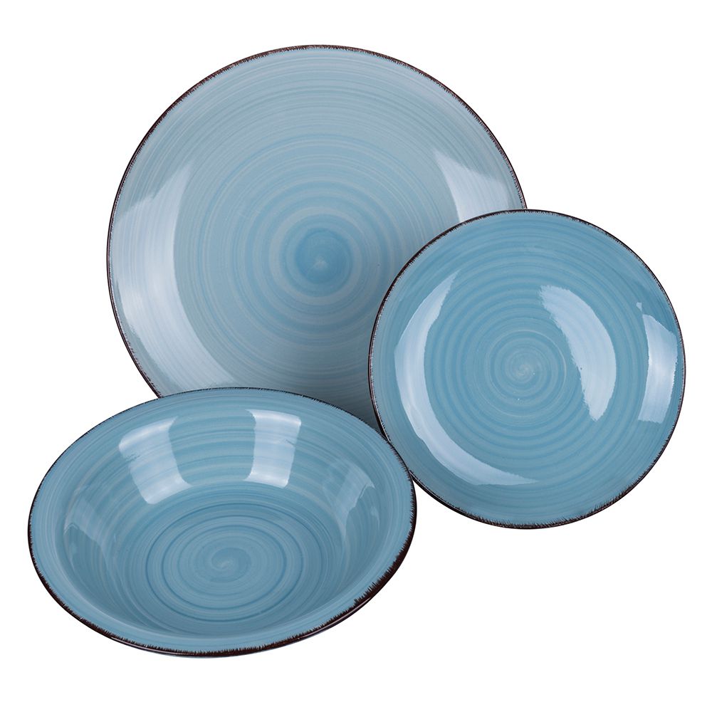 VILLA D'ESTE HOME TIVOLI Baita Acqua Ocean Servizio Tavola Piatti Set 18 Pezzi Gres