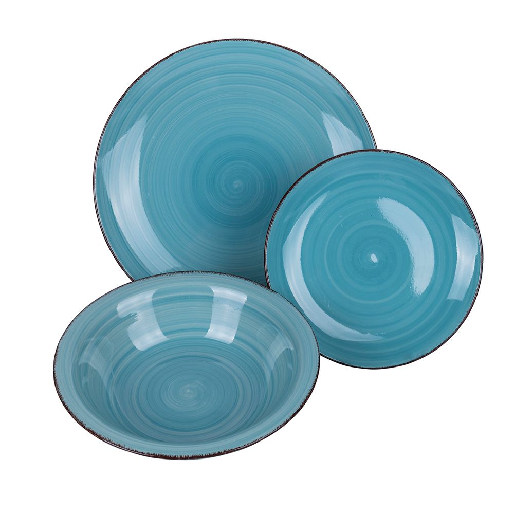 VILLA D'ESTE HOME TIVOLI Baita Acqua Ocean Servizio Tavola Piatti Set 18 Pezzi Gres