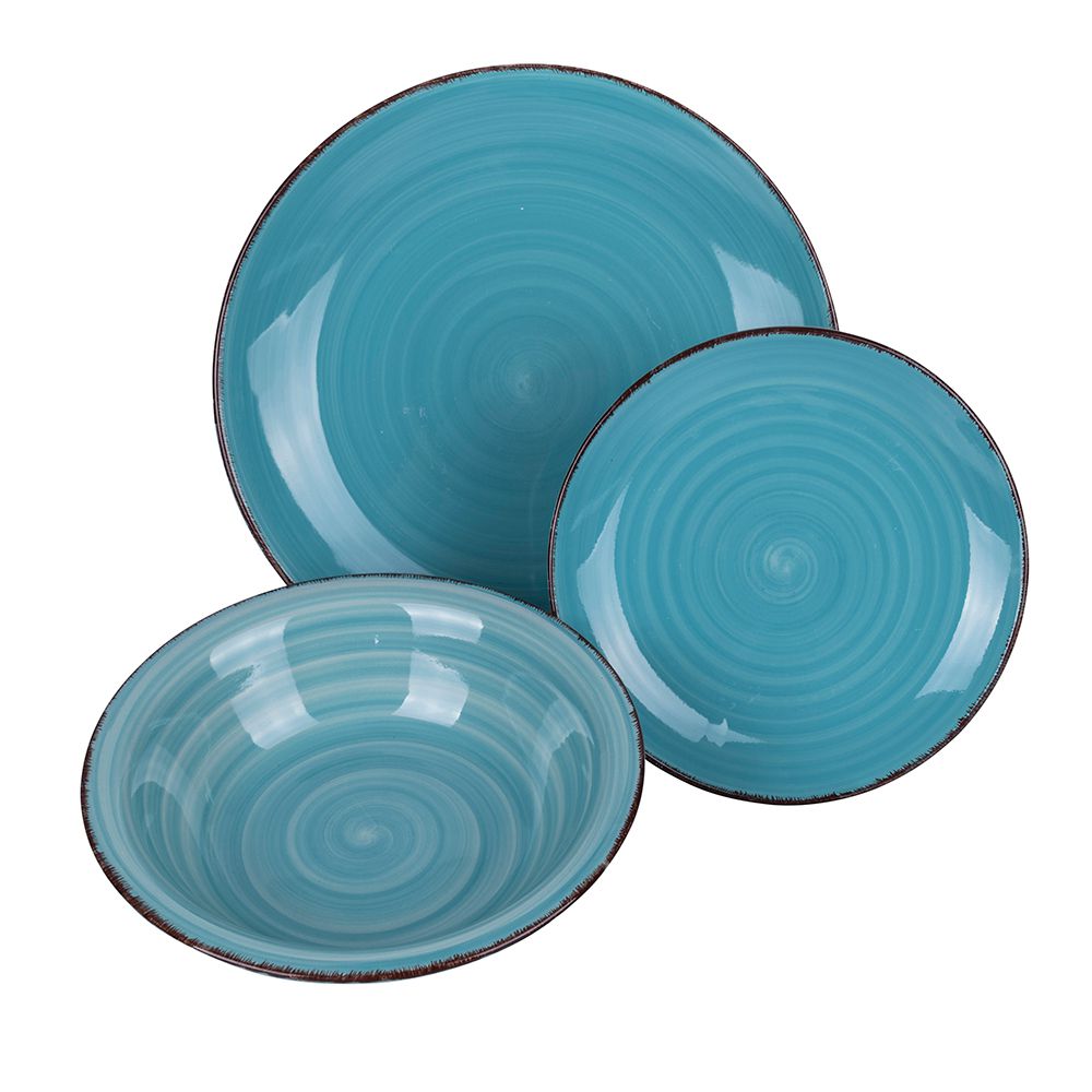 VILLA D'ESTE HOME TIVOLI Baita Acqua Ocean Servizio Tavola Piatti Set 18 Pezzi Gres