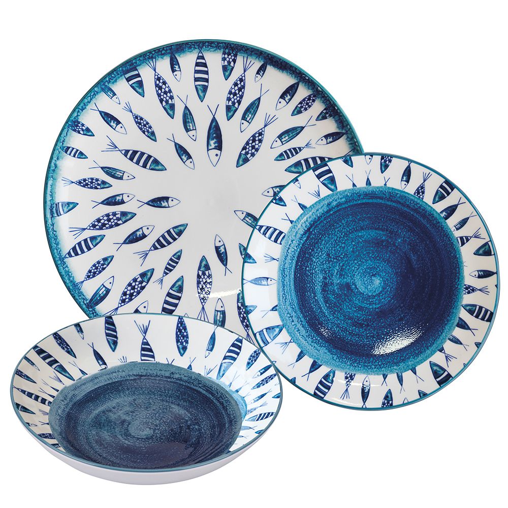 VILLA D'ESTE HOME TIVOLI Marechiaro Servizio Tavola Piatti Set 18 Pezzi Porcellana