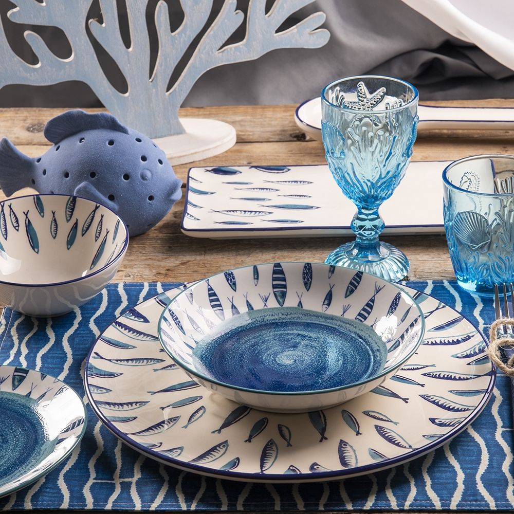 VILLA D'ESTE HOME TIVOLI Marechiaro Servizio Tavola Piatti Set 18 Pezzi Porcellana