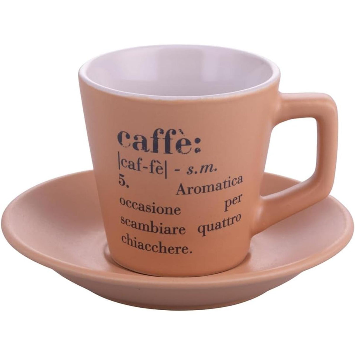 VILLA D'ESTE HOME TIVOLI Victionary Tazza Caffè con Piattino Set 6 Pezzi Chocolate Gres