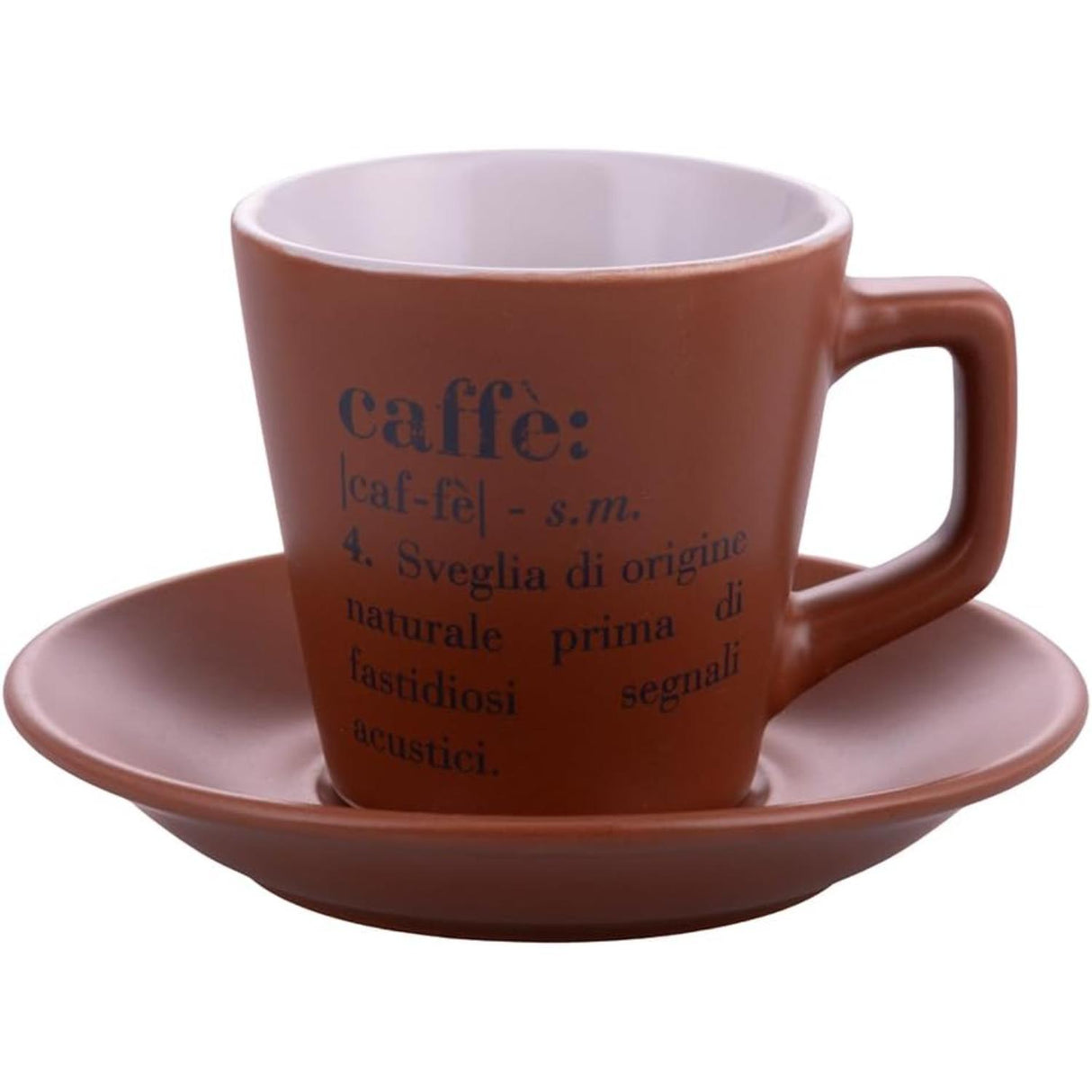 VILLA D'ESTE HOME TIVOLI Victionary Tazza Caffè con Piattino Set 6 Pezzi Chocolate Gres