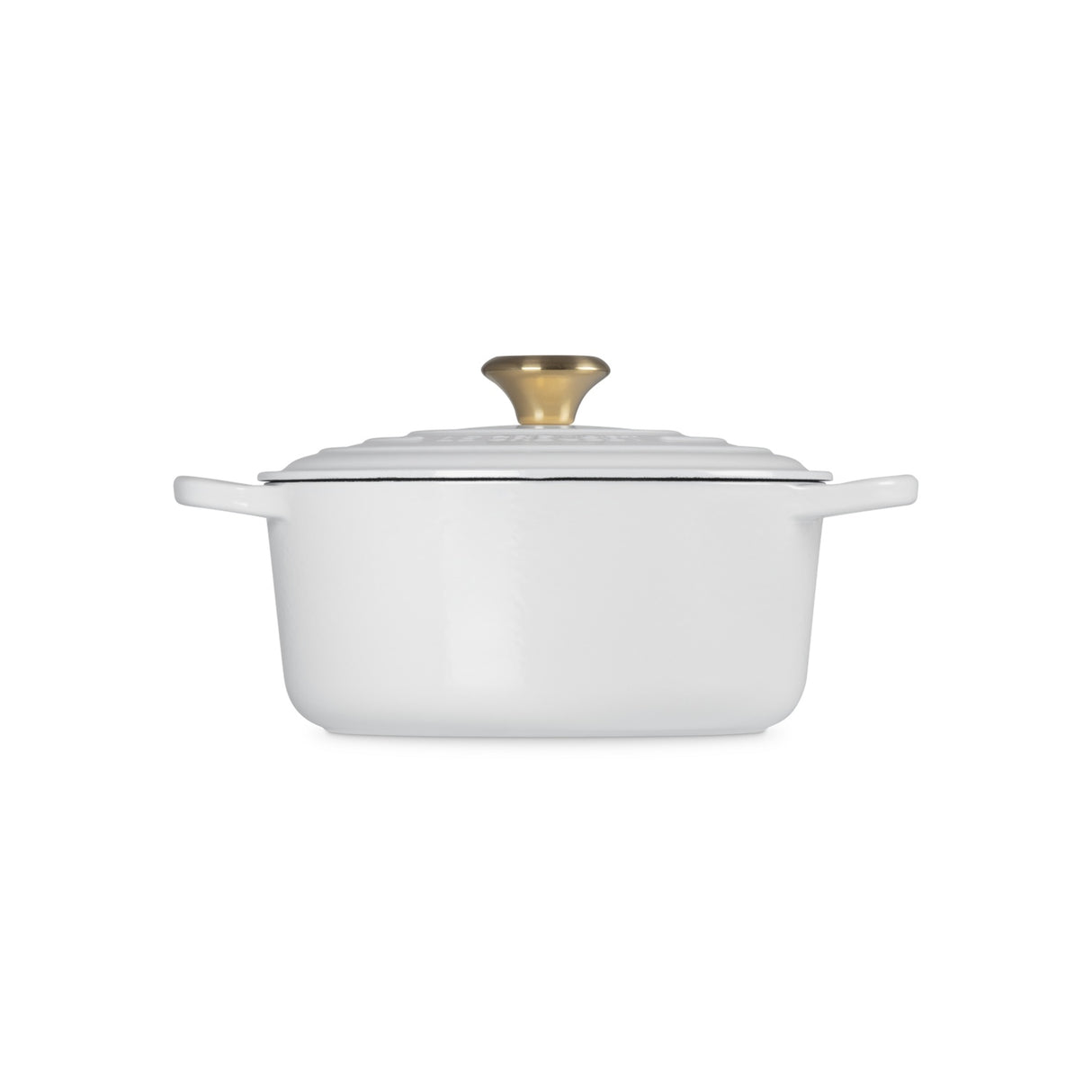 LE CREUSET Cocotte Rotonda Evolution 24cm Bianco Pomello Oro Ghisa Vetrificata