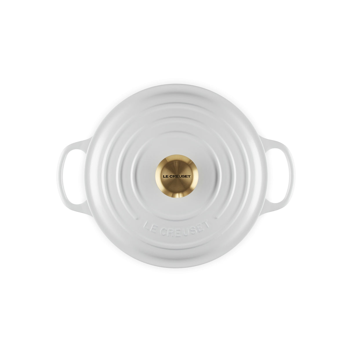 LE CREUSET Cocotte Rotonda Evolution 24cm Bianco Pomello Oro Ghisa Vetrificata