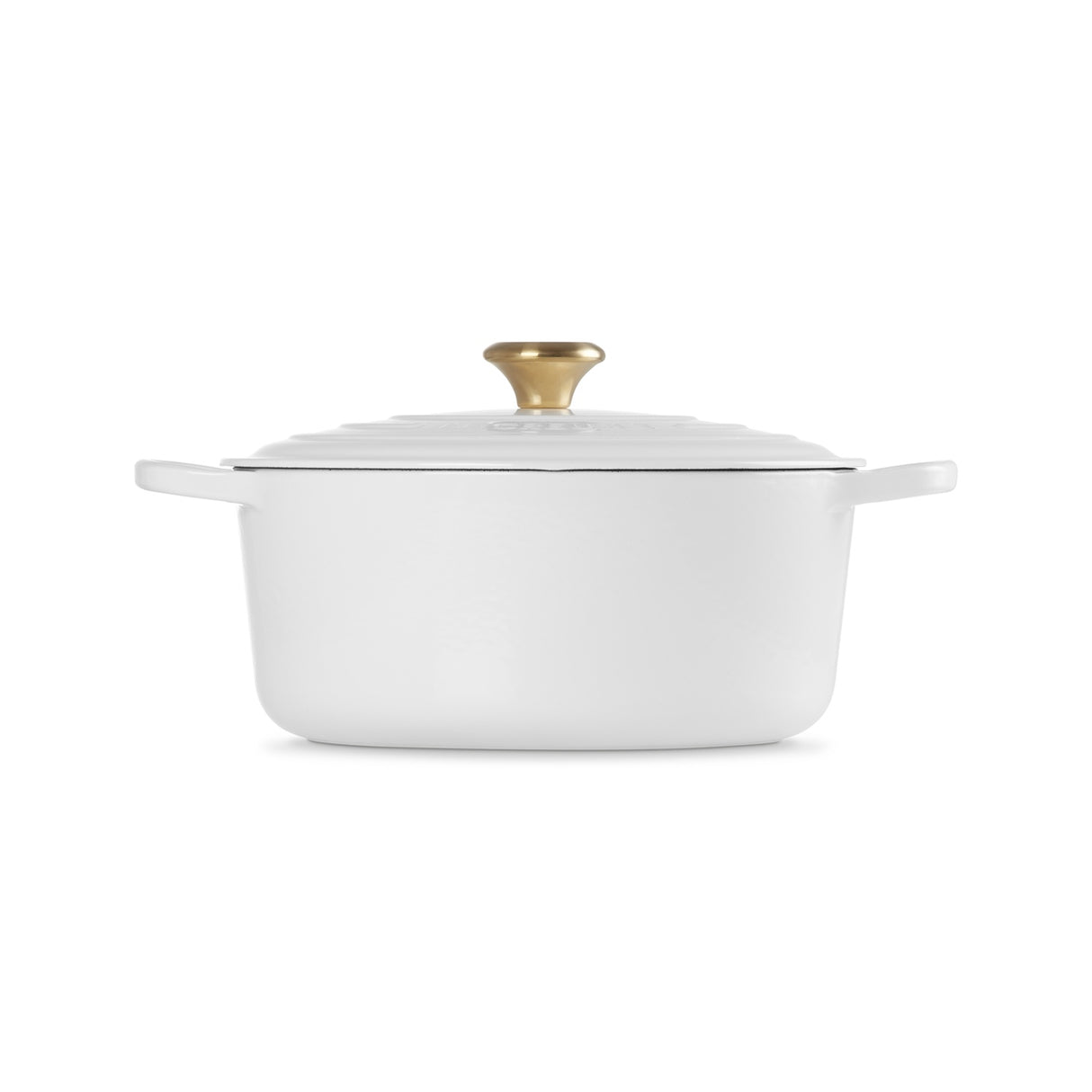 LE CREUSET Cocotte Rotonda Evolution 28cm Bianco Pomello Oro Ghisa Vetrificata