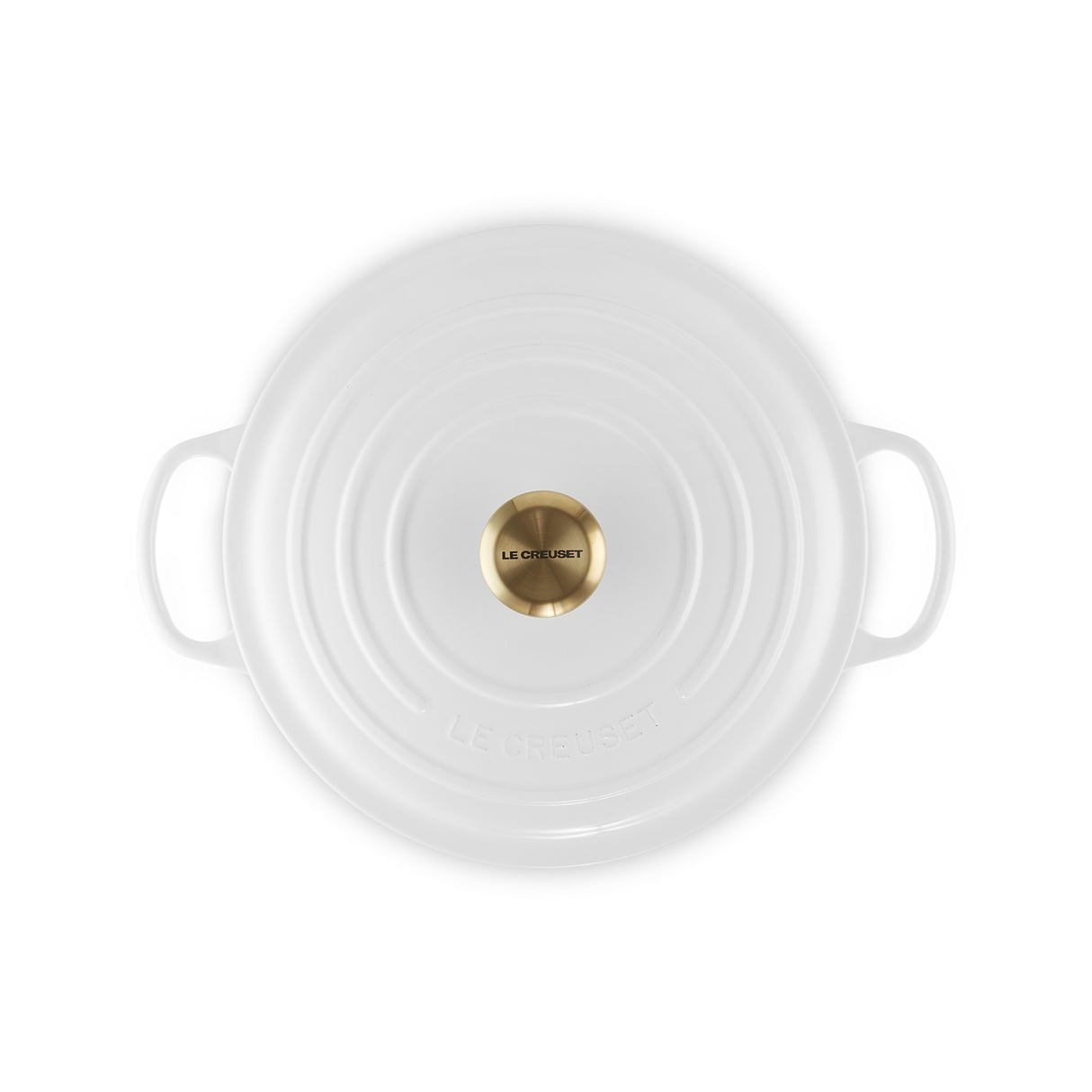 LE CREUSET Cocotte Rotonda Evolution 28cm Bianco Pomello Oro Ghisa Vetrificata