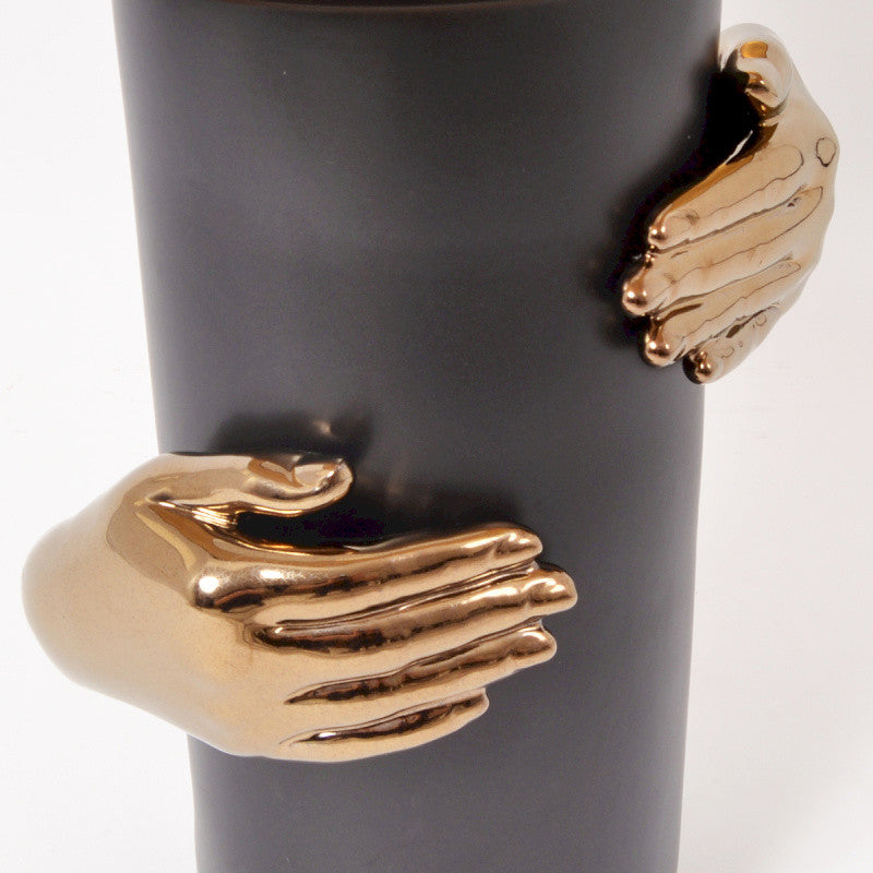 DRIMMER Femina Lampada da Tavolo 70x40cm Nero Oro Ceramica