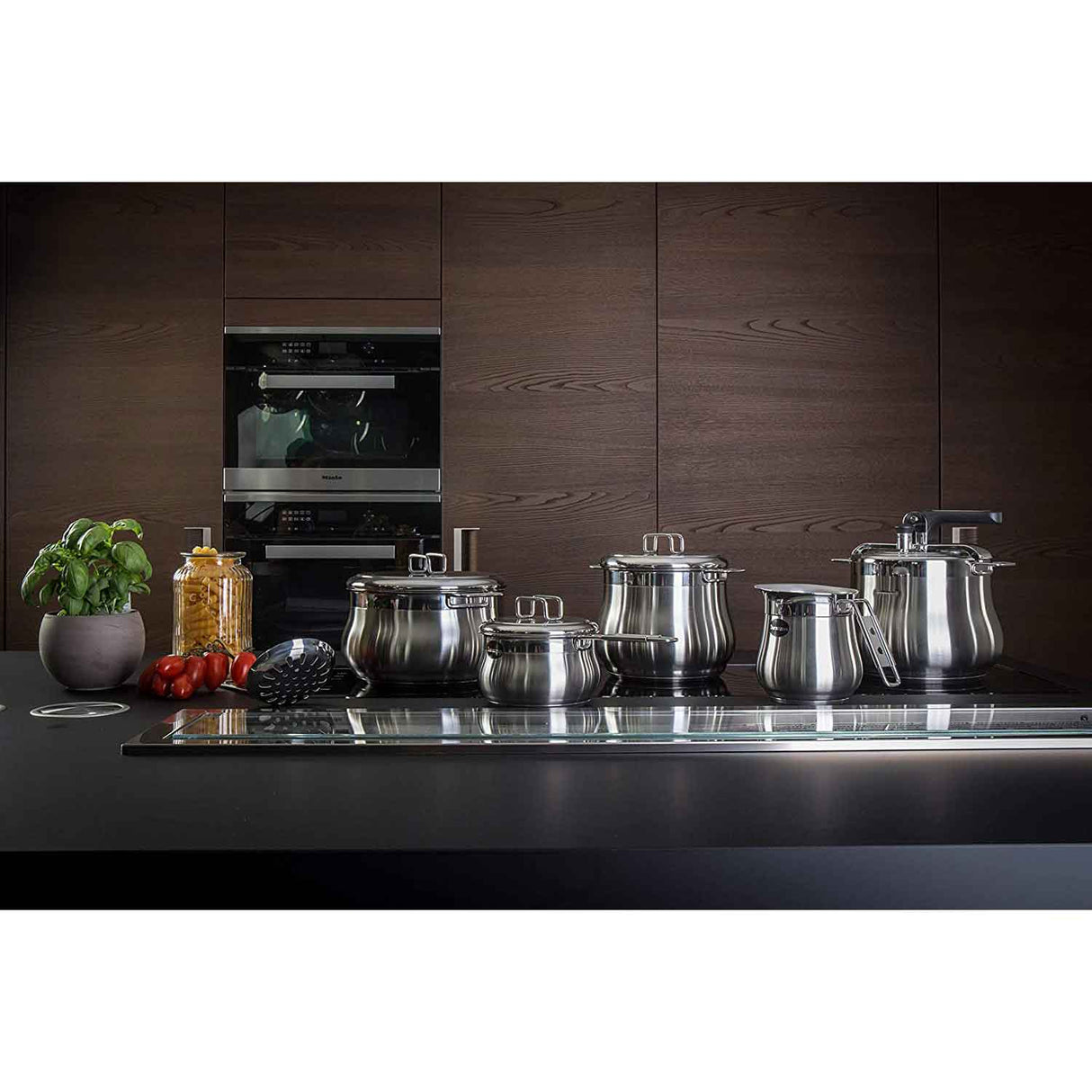 BARAZZONI Tummy Batteria Set di Pentole 7 Pezzi Acciaio Inox Made in Italy