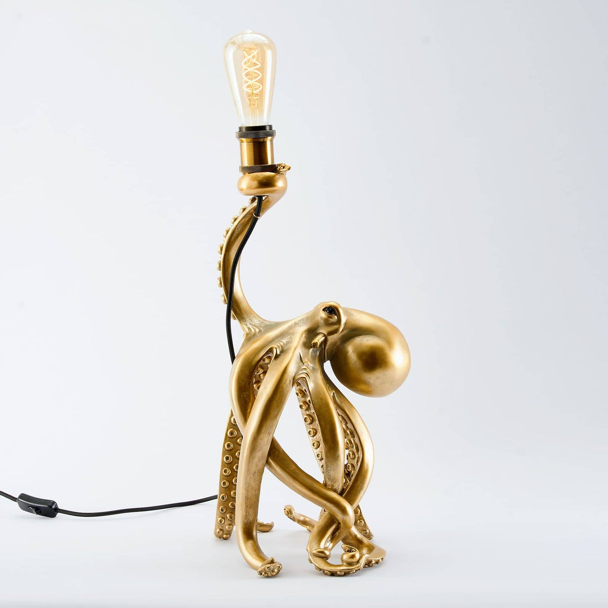 WERNS Lampada da Tavolo Polpo Otto Octopus 54cm Oro Poliresina
