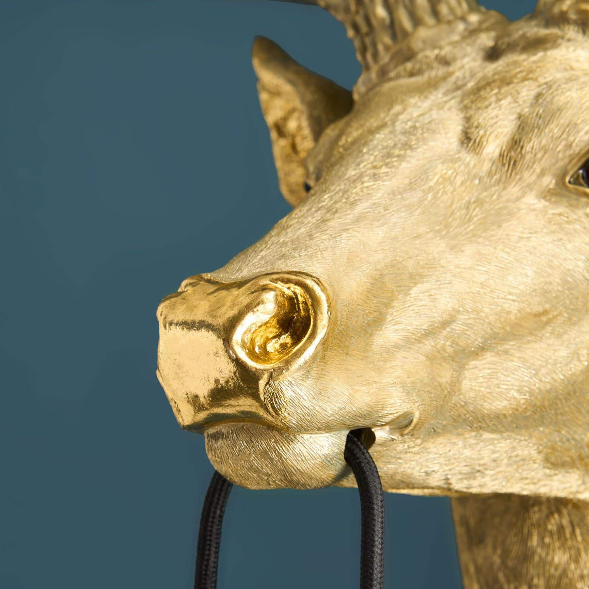 WERNS Lampada da Parete Parete Applique Cervo Harry 57,5x73,5cm Oro Poliresina