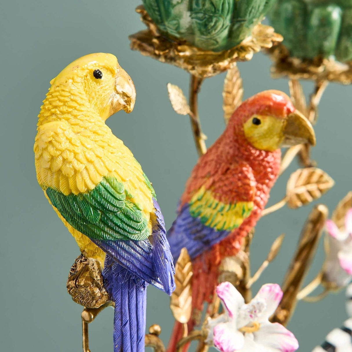 WERNS Candelabro Zebra Dipinto a Mano 45x27cm Poliresina