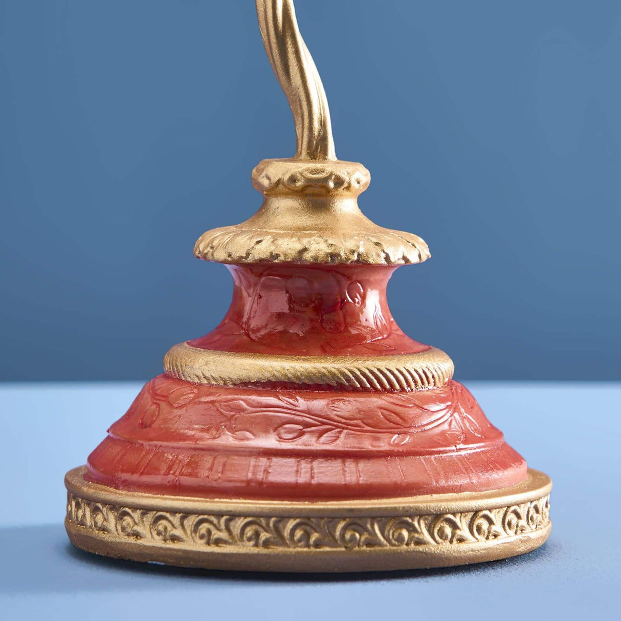 WERNS Candelabro Portacandele Dipinto a Mano Pappagalli 33x16cm Poliresina e Metallo