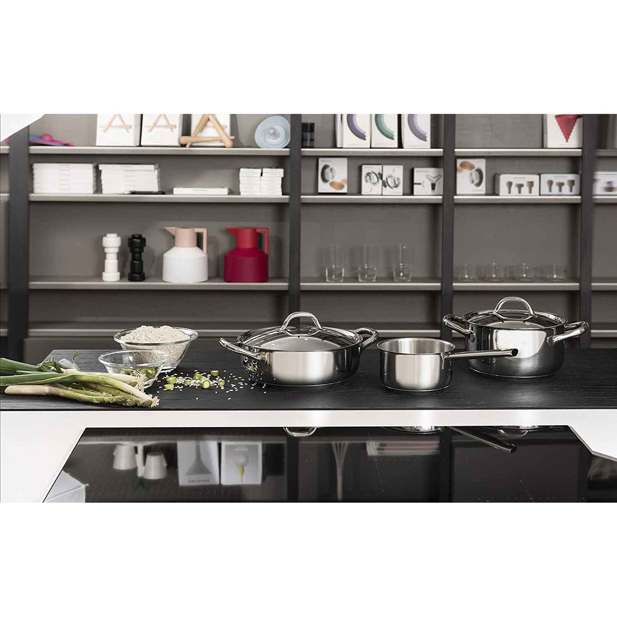 BARAZZONI Chef Line Batteria Set di Pentole 9 Pezzi Acciaio Inox Made in Italy
