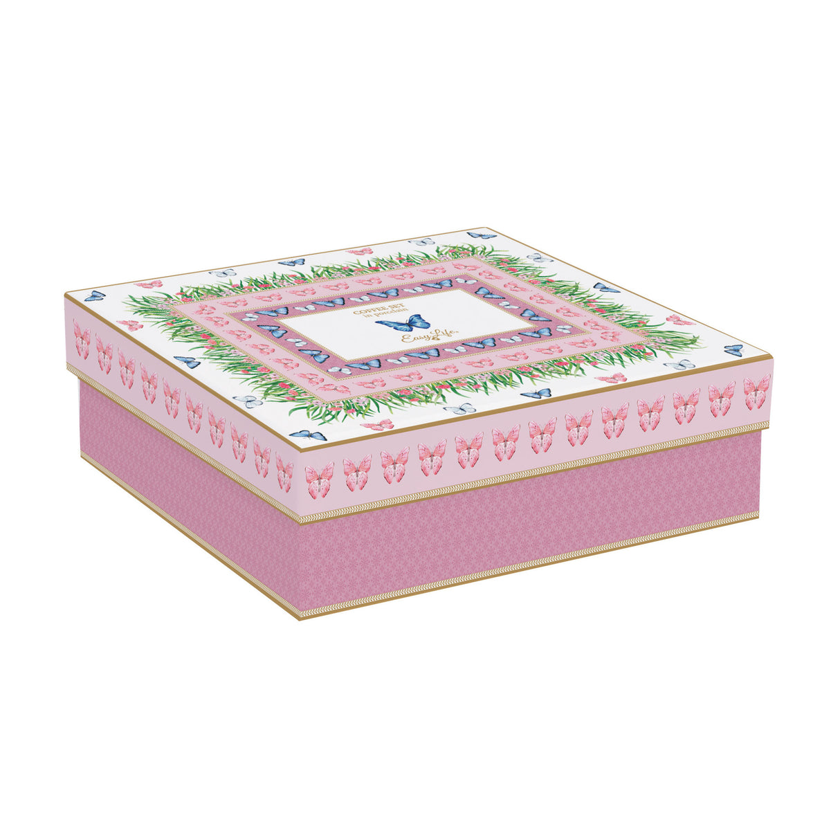 EASY LIFE Spring Parade Set 6 Tazzine Espresso 100ml con Piattini Porcellana