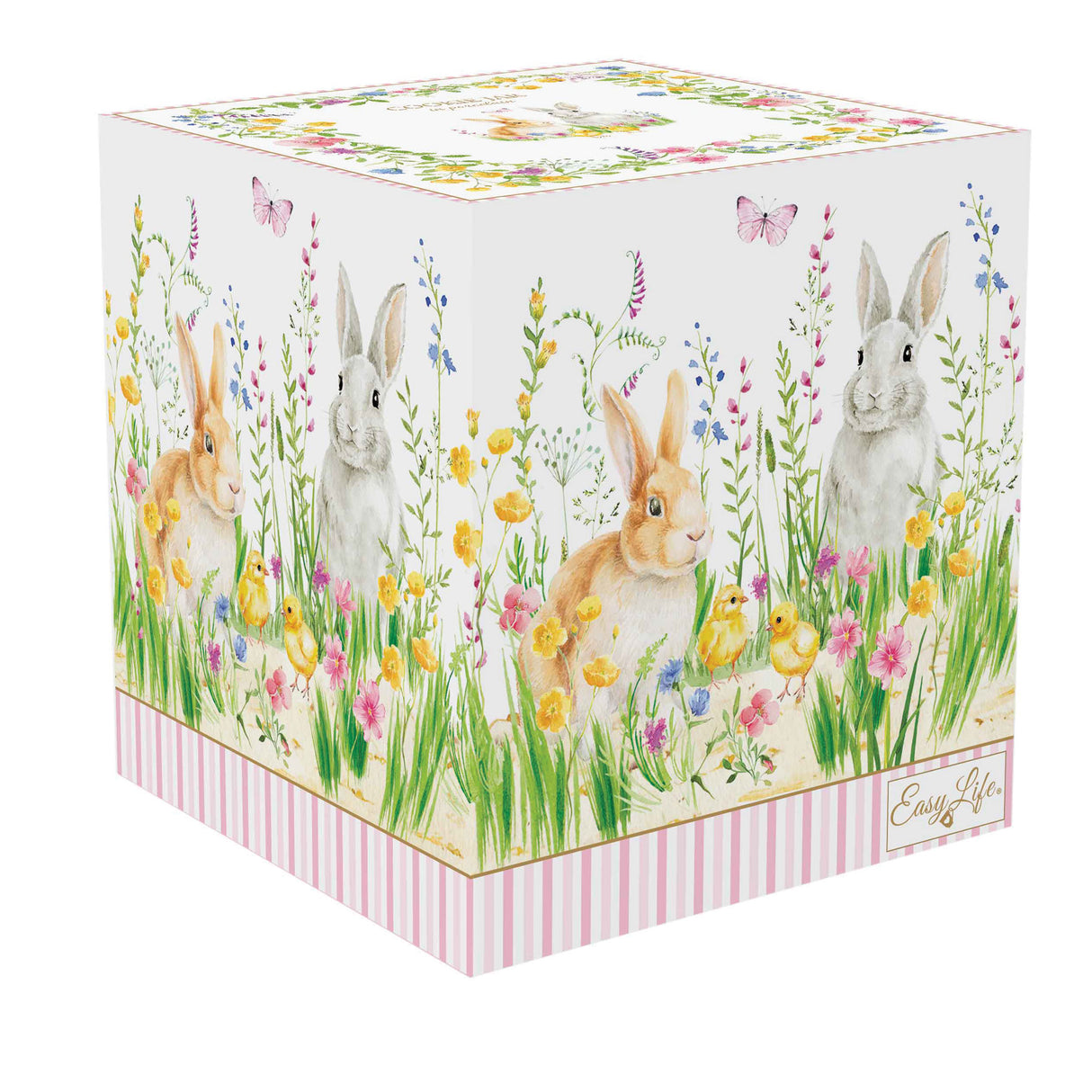 EASY LIFE Happy Easter Biscottiera 14x16cm Porcellana Tavola di Pasqua