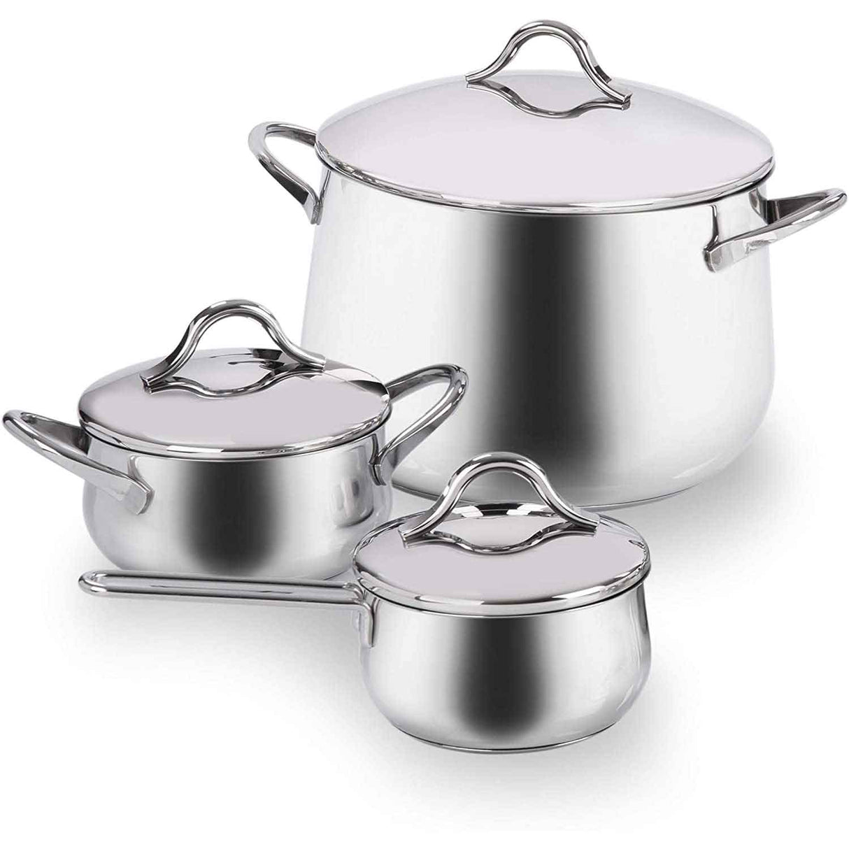 BARAZZONI Mediterranea Cookware Set 24 Pieces Stainless Steel Made in Italy