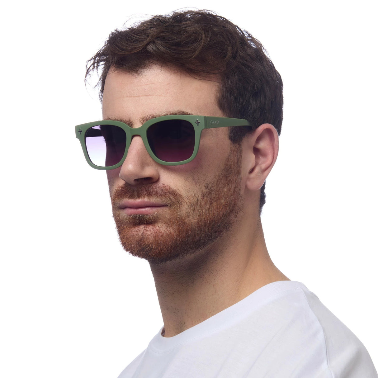 OKKIA Giovanni Occhiali da Sole Unisex Soft Touch Verde e Nero