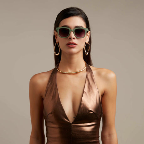 OKKIA Giovanni Occhiali da Sole Unisex Soft Touch Verde e Nero