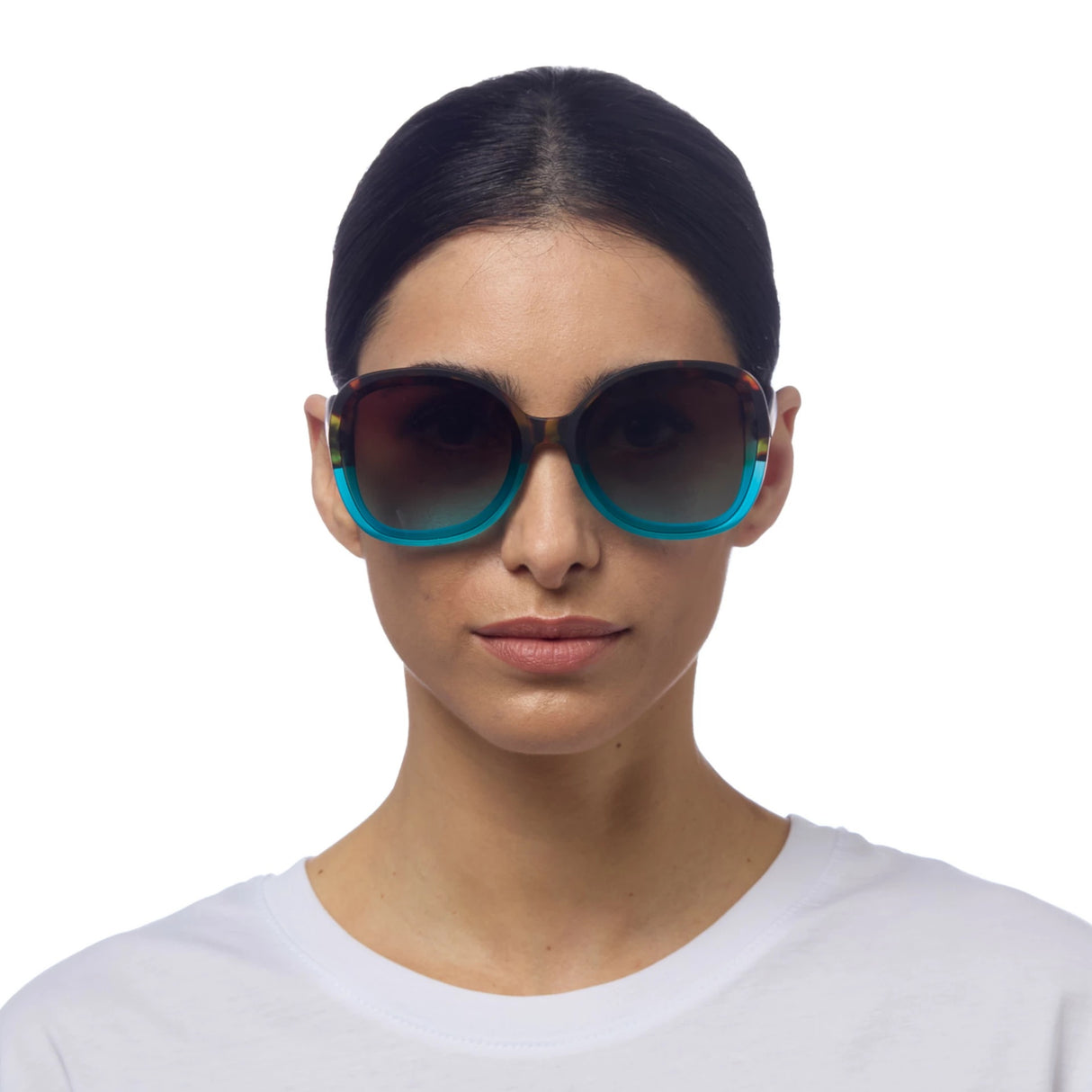 OKKIA Anna Occhiali da Sole Donna Esagonali Avana Blu