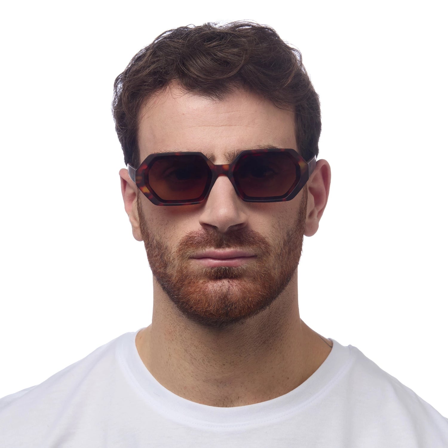 OKKIA Andrea Occhiali da Sole Unisex Esagonale Avana