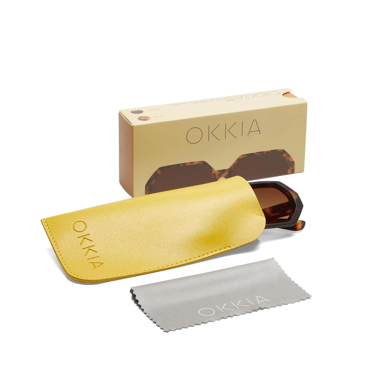 OKKIA Andrea Occhiali da Sole Unisex Esagonale Avana