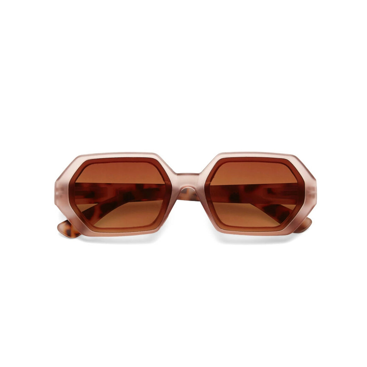 OKKIA Andrea Occhiali da Sole Unisex Esagonale Rosa Avana