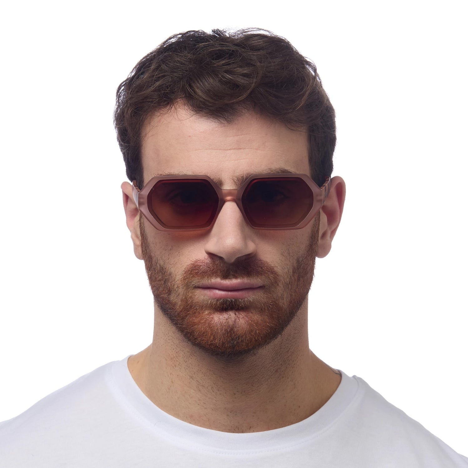 OKKIA Andrea Occhiali da Sole Unisex Esagonale Rosa Avana