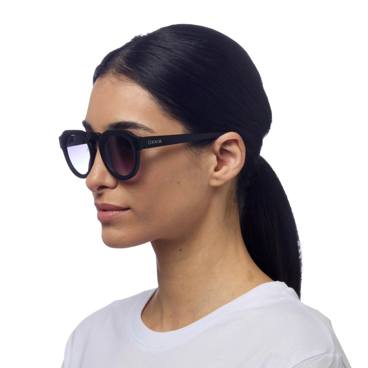 OKKIA Zeno Occhiali da Sole Unisex Tondo Nero