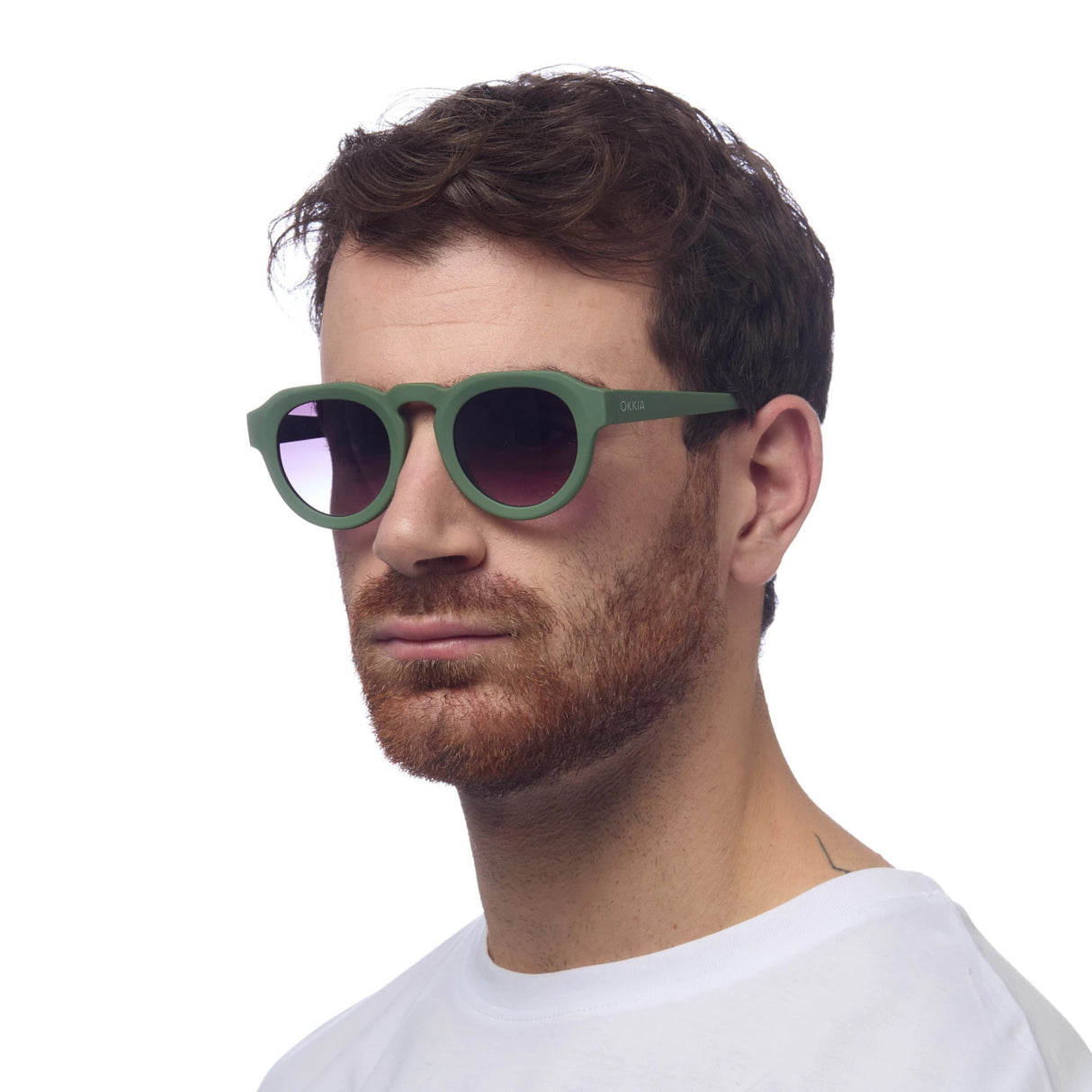 OKKIA Zeno Occhiali da Sole Unisex Tondo Verde