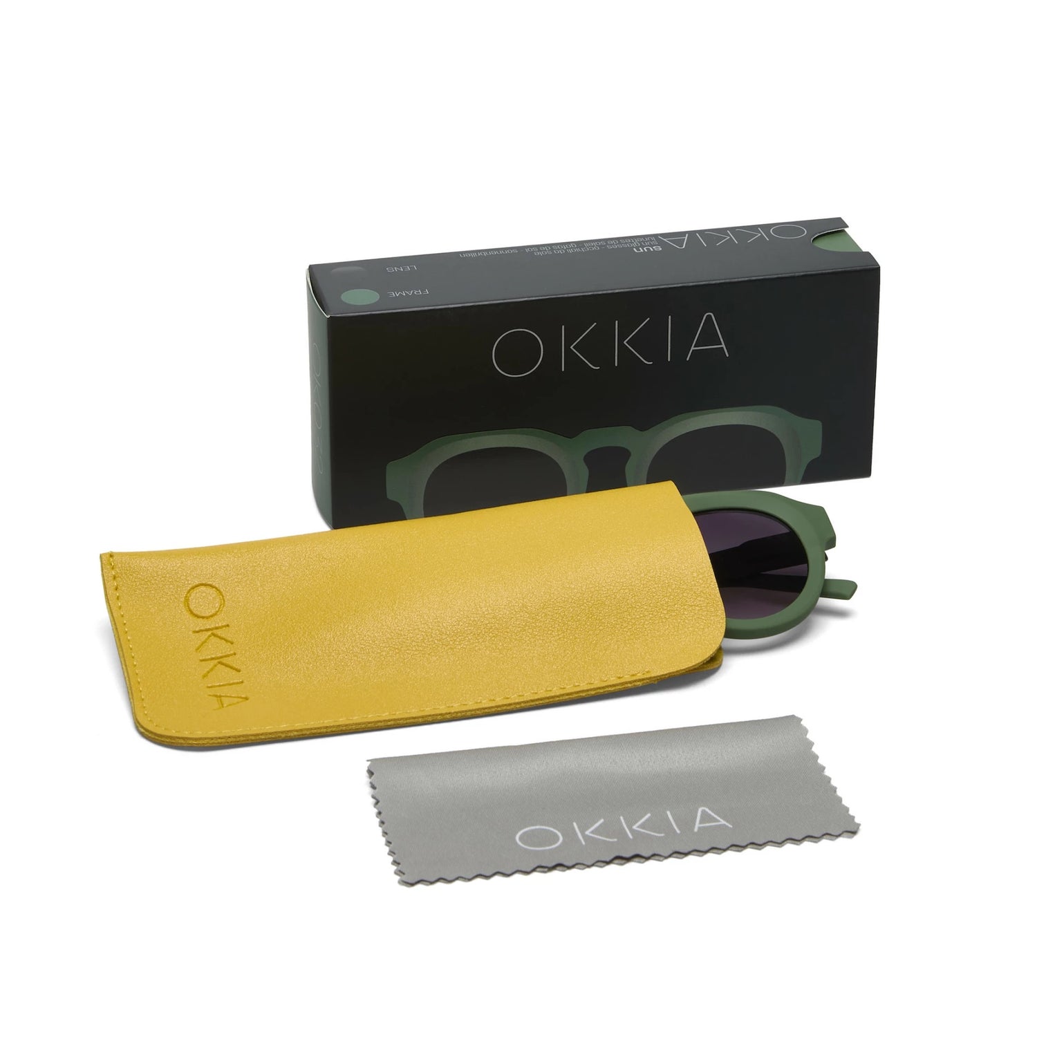 OKKIA Zeono Occhiali da Sole Unisex Tondo Verde
