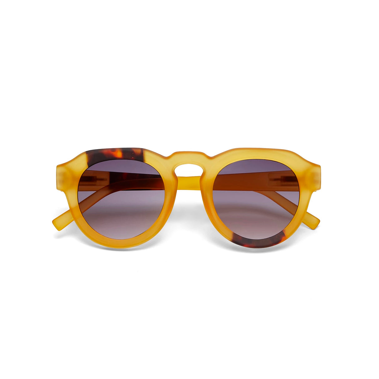 OKKIA Zeno Occhiali da Sole Unisex Tondo Giallo Avana