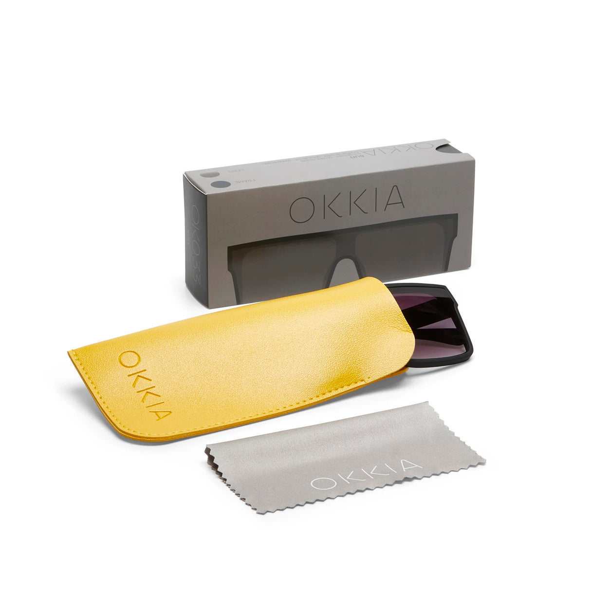 OKKIA Tokyo Occhiali da Sole Unisex Squadrato Nero