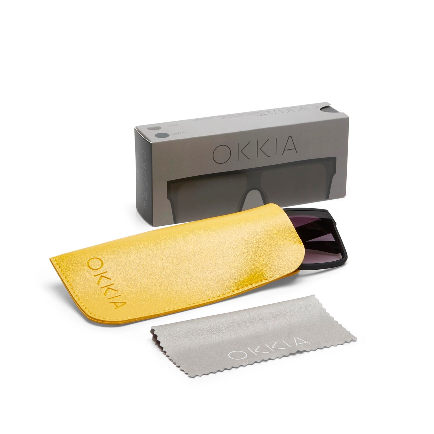 OKKIA Tokyo Occhiali da Sole Unisex Squadrato Nero