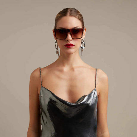 OKKIA Tokyo Occhiali da Sole Unisex Squadrato Classic Avana