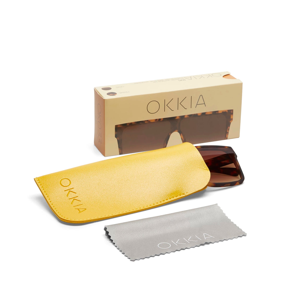 OKKIA Tokyo Occhiali da Sole Unisex Squadrato Classic Avana