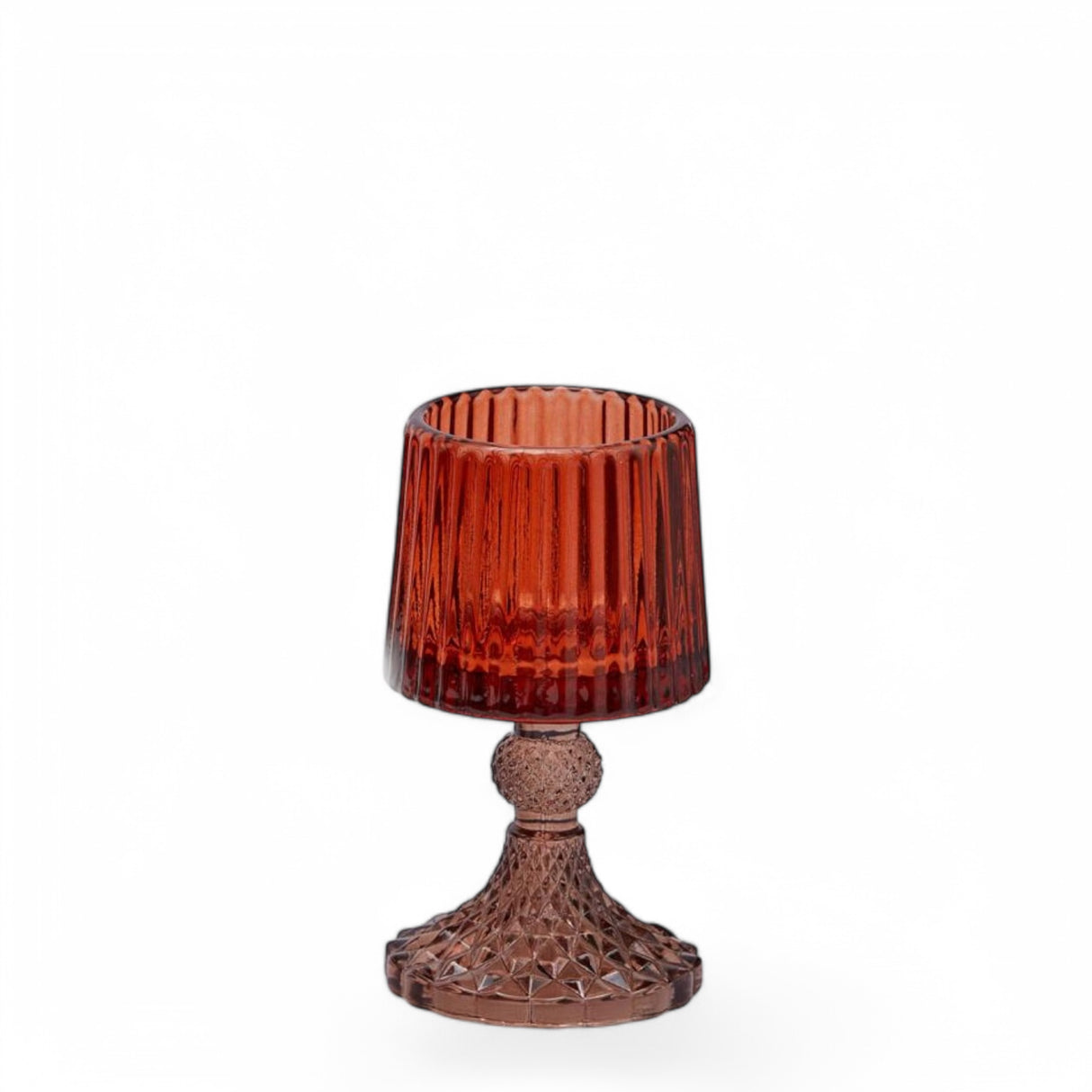 EDG Enzo De Gasperi Portacandela Lampada in Vetro 15x8,5cm Rosso Rosa