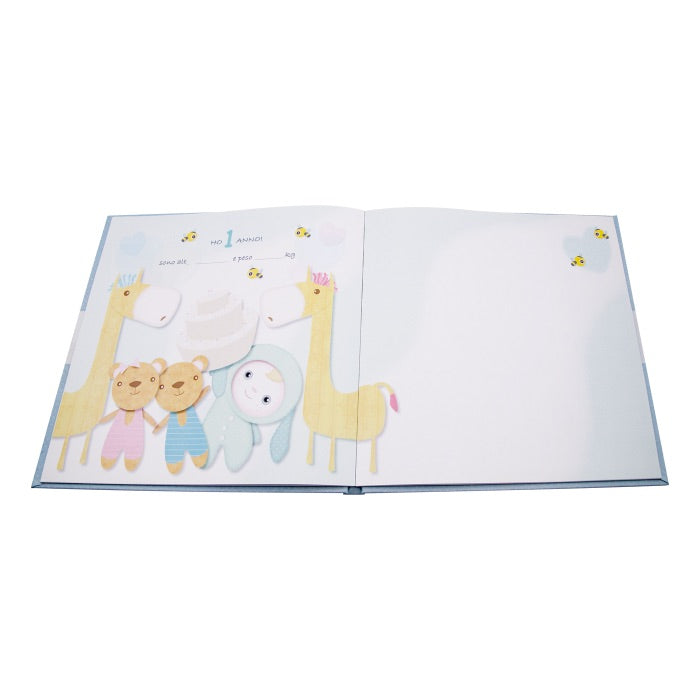 MASCAGNI CASA Album Fotografico 60 Pagine Illustrate 26x26cm Orsetto Rosa